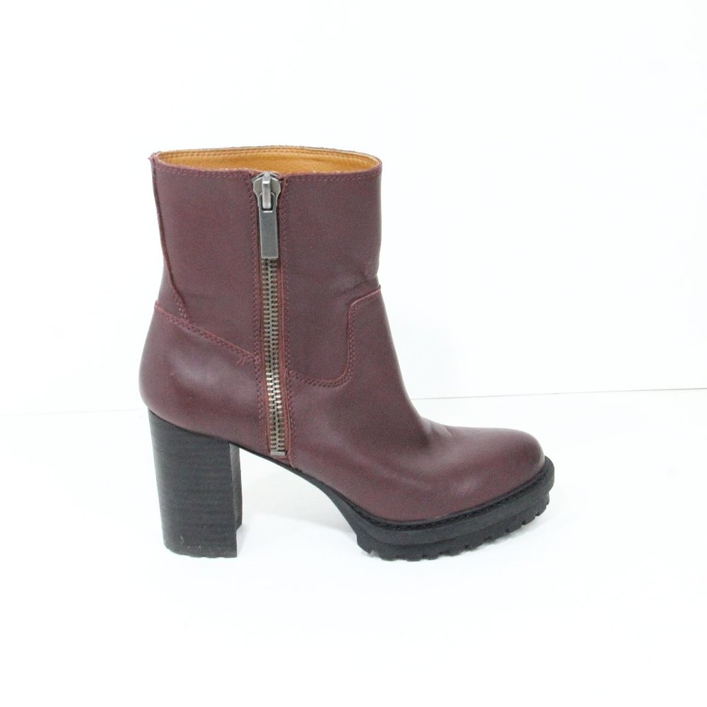 Lucky Brand Boots Women Lug Sole Platform Bootie sz 6.5 Leather Bajax